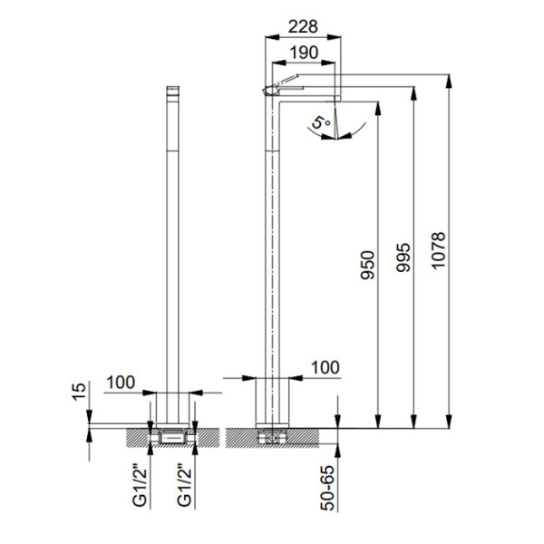 смеситель для раковины fantini mint 34 02 f036b