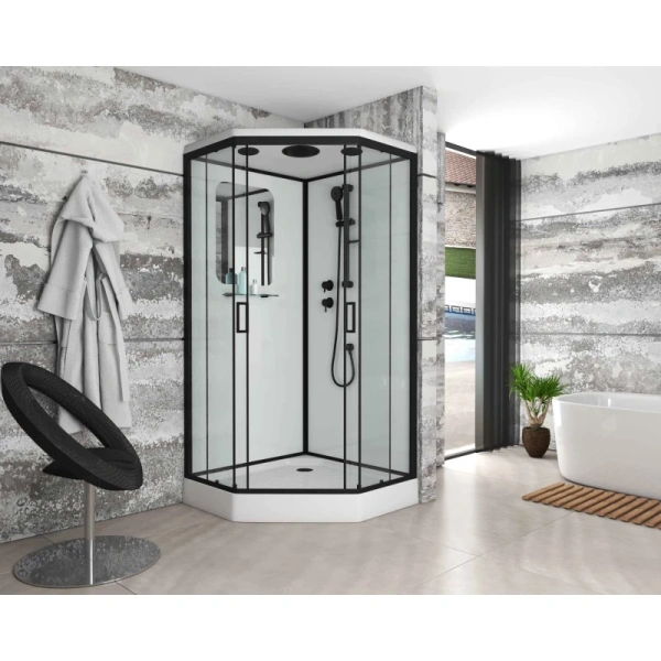 душевая кабина niagara premium 100x100 ng-6902-01d black без гидромассажа