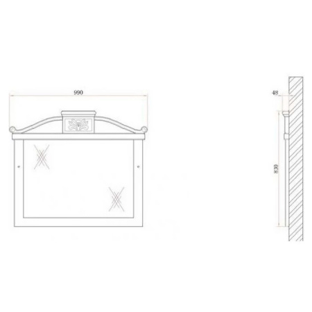 Зеркало BelBagno Primavera BB45S/PBA Bianco Antico