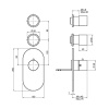 смеситель для душа fima carlo frattini fimatherm f3253x2cs, встраиваемый, термостатический, цвет: брашированный черный хром