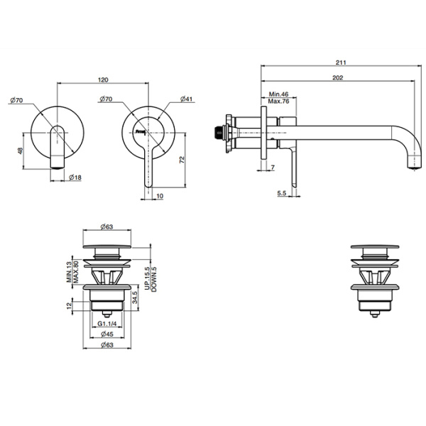 cмеситель для раковины fima carlo frattini snap f3121wlx9cr, цвет хром