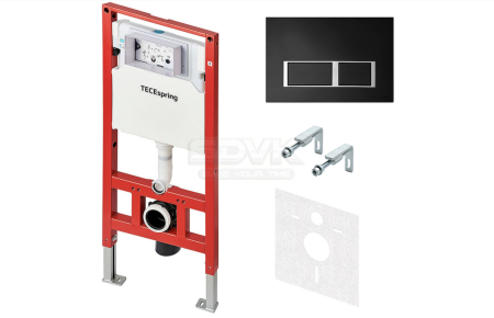 Система инсталляции для унитазов TECE TECEspring S955202 4 в 1 с кнопкой смыва черный матовый