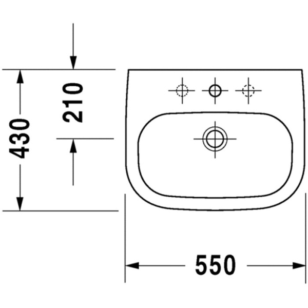 раковина подвесная duravit d-code 23105500302