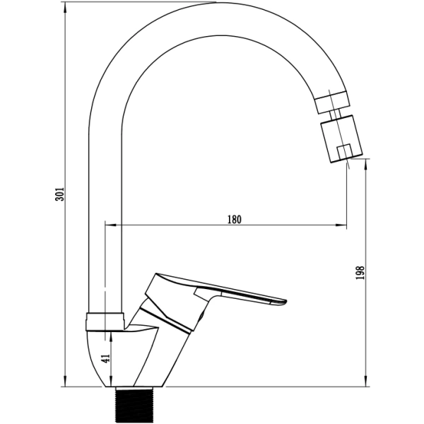 смеситель для кухни voda spring sg03 хром