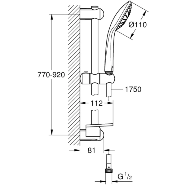 душевой гарнитур grohe euphoria 27267001