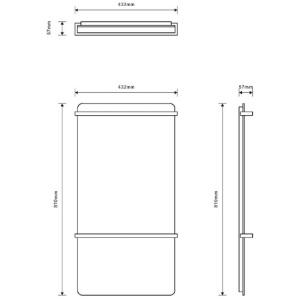 полотенцесушитель электрический black & white n-389 43x6x81 см