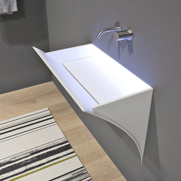 Раковина встраиваемая в стену 83 см Antonio Lupi Strappo STRAPPOL, белая