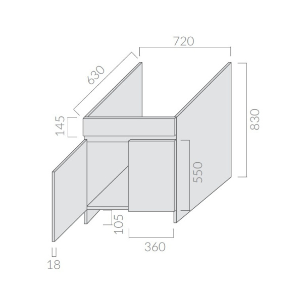 тумба под раковину galassia osiride 9022 белый глянец