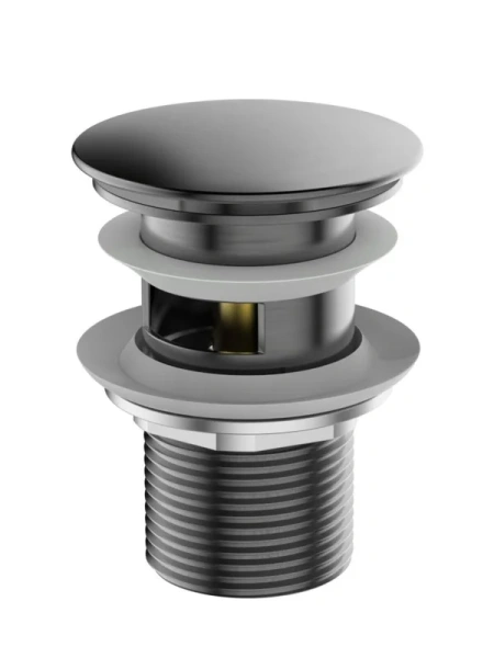 донный клапан esko bggm для раковины, с переливом, клик клак, графит