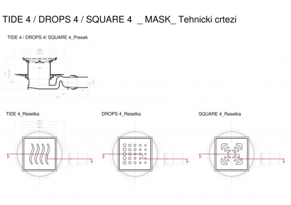трап для душа pestan confluo standard 15x15 drops 2 mask 13000077