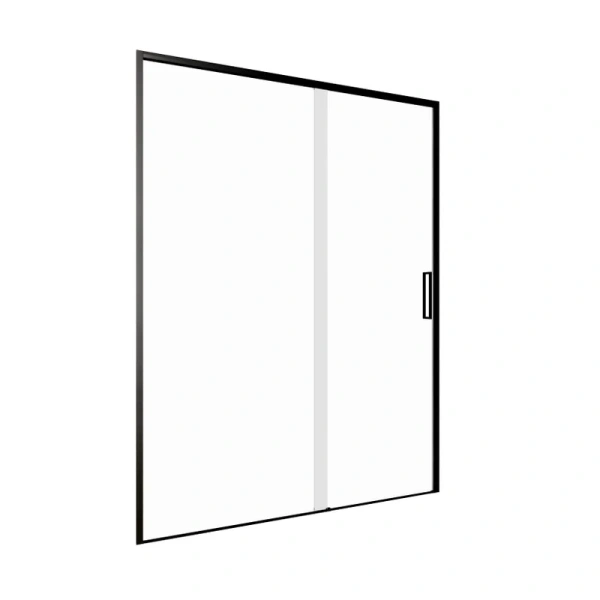 душевая дверь в нишу aquanet pleasure evo ae65-n140-bt профиль матовый черный, стекло прозрачное