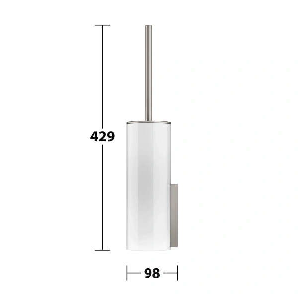 Ёршик для унитаза Keuco Edition 400 11564 059000 с хрустальной матовой колбой, с крышкой, никель шлифованный