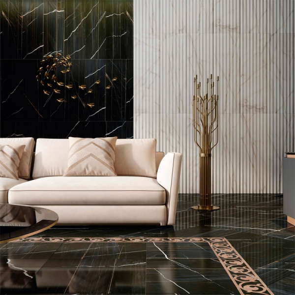 Керамическая плитка Kerama Marazzi Греппи черный обрезной 14026R настенная 40х120 см
