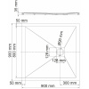 душевой поддон из искусственного камня wasserkraft dill 90×90 61t03 черный матовый