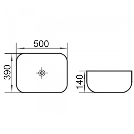 раковина-чаша ceramalux 50 2105 черная матовая