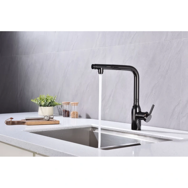 смеситель для кухни с подключением к фильтру paulmark viper vi213105-gb, цвет вороненая сталь