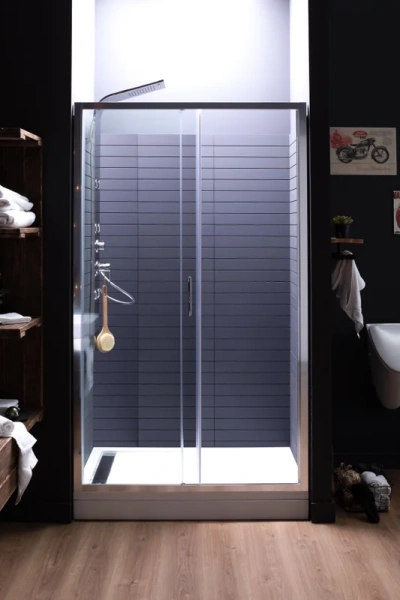 душевая дверь в нишу aquanet alfa naa6121 120х200 стекло прозрачное, профиль хром