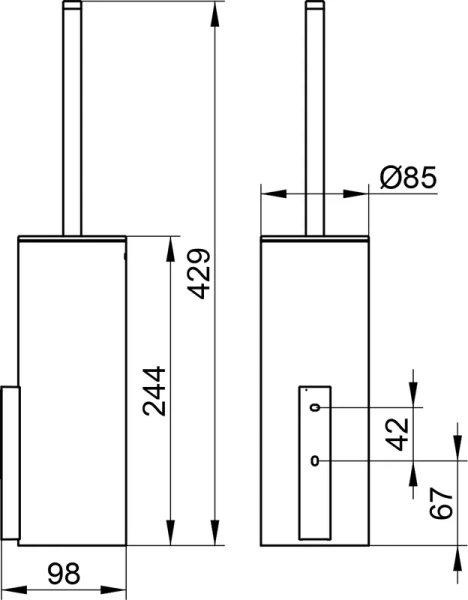 Ёршик для унитаза Keuco Edition 400 11564 красное золото шлифованное