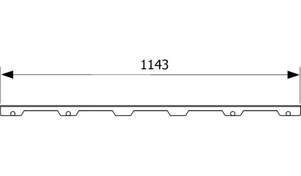 решетка tece tecedrainline "steel ii" 601283: прямая, нержавеющая сталь, 120 см, сатин