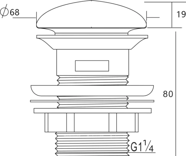 донный клапан aquanet 333929 для раковины, с переливом, матовый черный