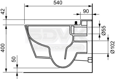 унитаз tece 9700204 подвесной, без крышки сидения, цвет белый