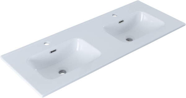 раковина 120 см aquanet flat 00254367 двойная, белая