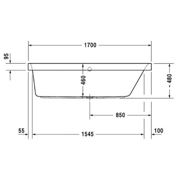 акриловая ванна duravit happy d.2 170x75 (700313)