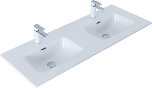 раковина 120 см aquanet flat 00254367 двойная, белая