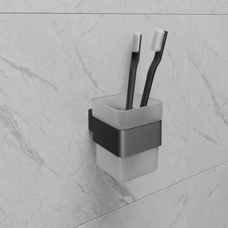 стакан для зубных щеток lemark smooth line 9736015 графит