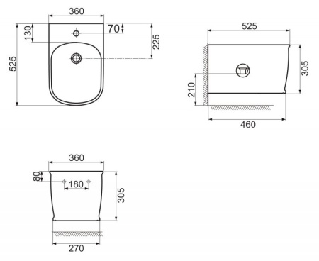 биде подвесное belbagno prado bb10150bh белое