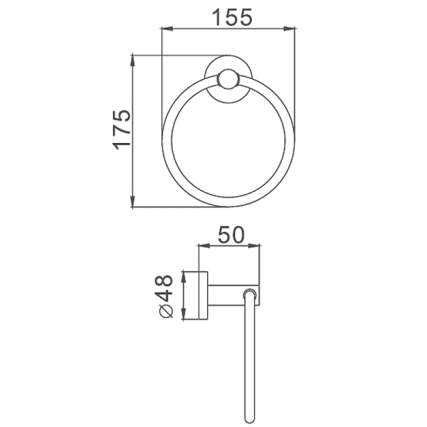 Кольцо для полотенец Haiba HB8704 цвет черный