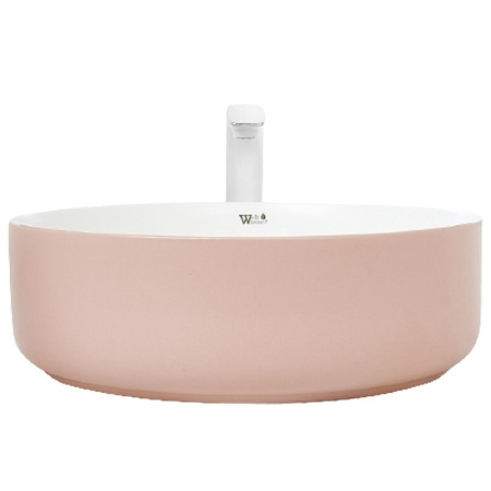 Раковина в ванную накладная WeltWasser Elbach M3134 PW 10000004520 Ø35 см, цвет розовая / белая