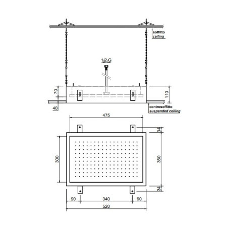 верхний душ antonio lupi meteo meteo2.bl белый/белый