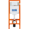 комплект унитаза с инсталляцией belbagno uno bb3105chr/sc/bb002-80/bb014-sr-bianco с сиденьем микролифт и белой клавишей смыва