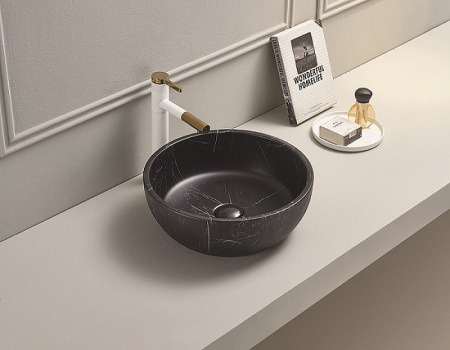 раковина в ванную накладная ceramalux 41 см c1111 под камень темно-серая