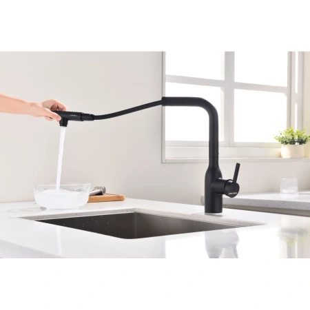 смеситель для кухни с подключением к фильтру paulmark viper vi213105-401, цвет антрацит