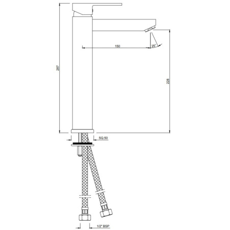 смеситель для раковины без донного клапана jaquar kubix-f kub-chr-35009nfb