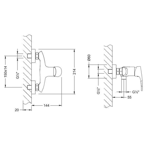 смеситель для душа lemark linara lm0403c хром