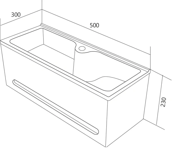 раковина подвесная с панелью 1marka tiny s 50 у84219, белая глянцевая