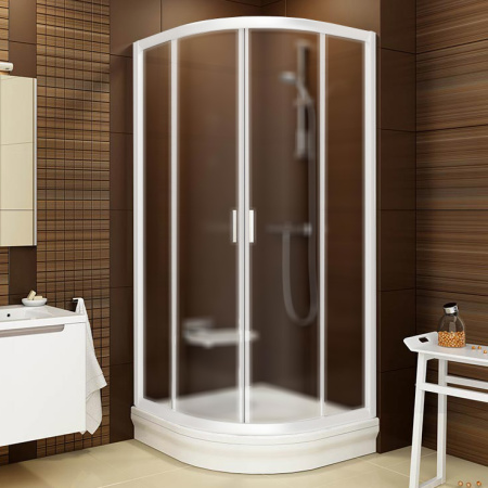 Душевой уголок Ravak Blix BLCP4-80 3B240100ZG профиль белый, стекло Sabina Grape