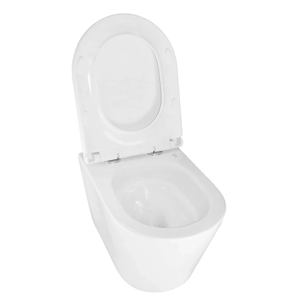 унитаз azario lander az-2802e подвесной, безободковый, с сиденьем микролифт, слив "торнадо", 49x34.5x35 см, белый