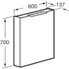 зеркальный шкаф 60x70 см капучино r roca oleta a857646515