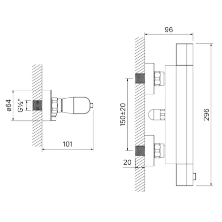 смеситель для душа iddis uniterm unisb00i75 термостат хром