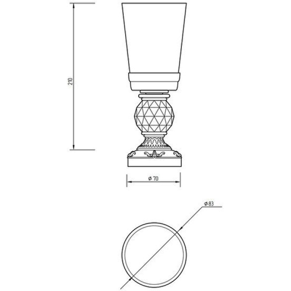 Стакан для зубных щеток Migliore Cristalia 16821 цвет золото с кристаллом Swarovski
