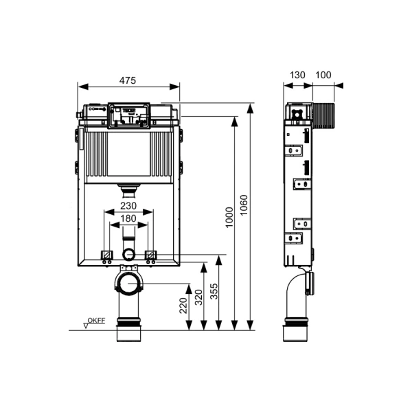 инсталляция для подвесного унитаза tece tecebox uni 2.0 9370300