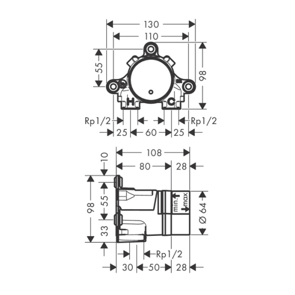 внутренняя часть axor 13625180 смесителя