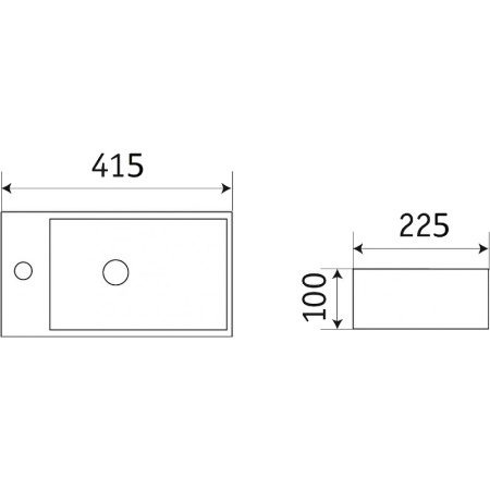 раковина подвесная 41 см ceramalux d1043 белая