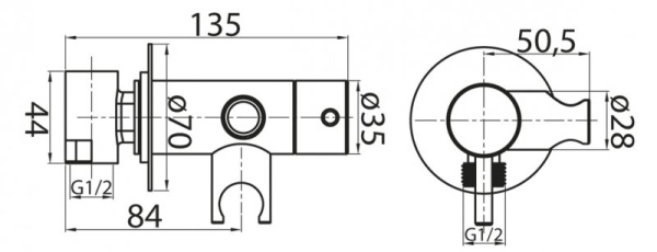 смеситель для душа cezares articoli vari czr-da1-01 хром
