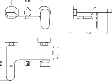 смеситель для ванны boheme spectre 453-gm оружейная сталь