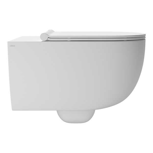 унитаз alice unica 55 32240109set подвесной, с сидением softclose, с креплением, белый матовый